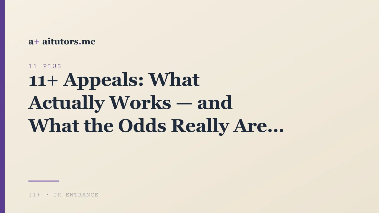 11+ Appeals: What Actually Works — and What the Odds Really Are
