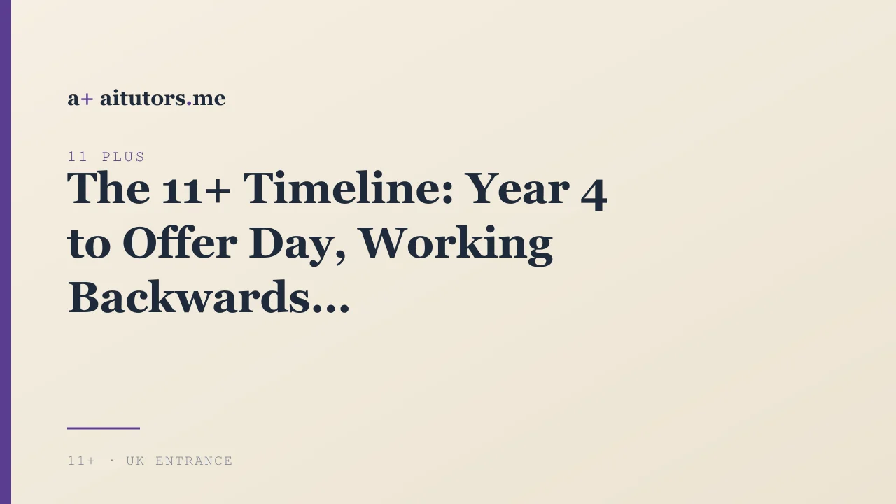 The 11+ Timeline: Year 4 to Offer Day, Working Backwards