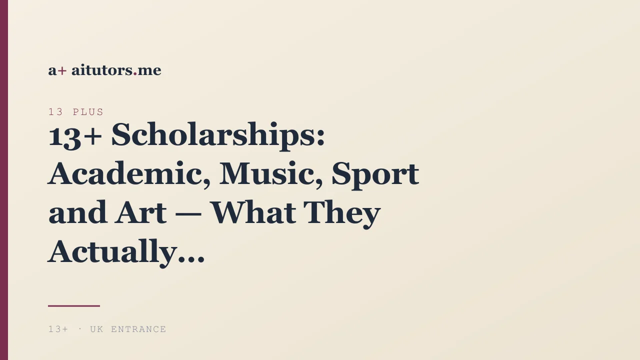 13+ Scholarships: Academic, Music, Sport and Art — What They Actually Involve