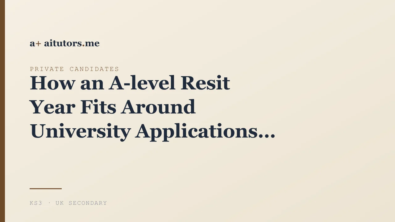 How an A-level Resit Year Fits Around University Applications