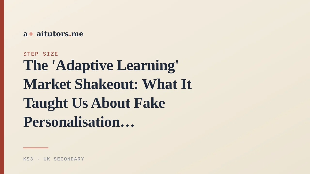 The 'Adaptive Learning' Market Shakeout: What It Taught Us About Fake Personalisation
