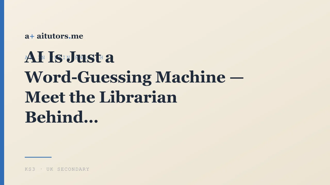 AI Is Just a Word-Guessing Machine — Meet the Librarian Behind the Slot