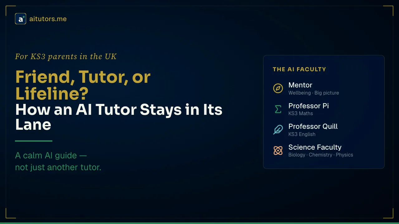 Friend, Tutor, or Lifeline? How an AI Tutor Stays in Its Lane
