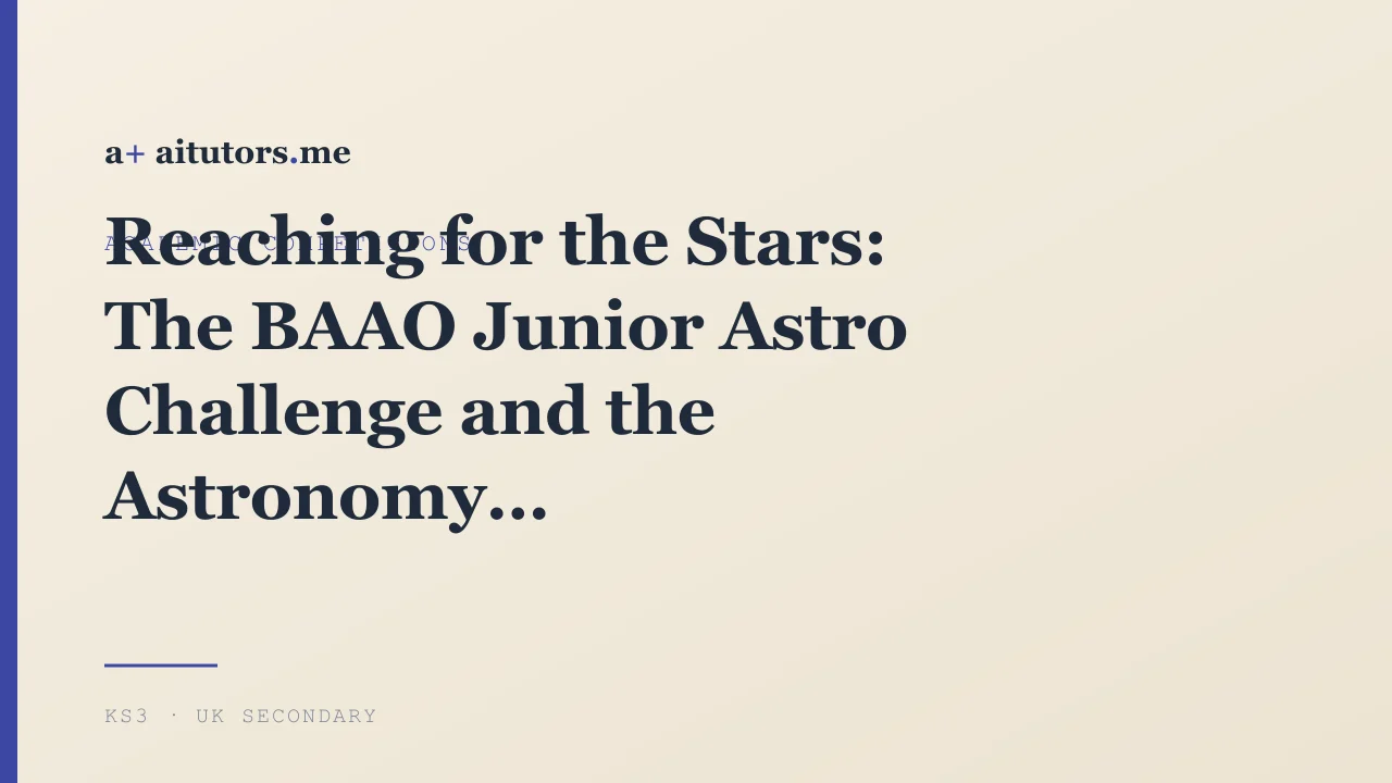 Reaching for the Stars: The BAAO Junior Astro Challenge and the Astronomy Ladder