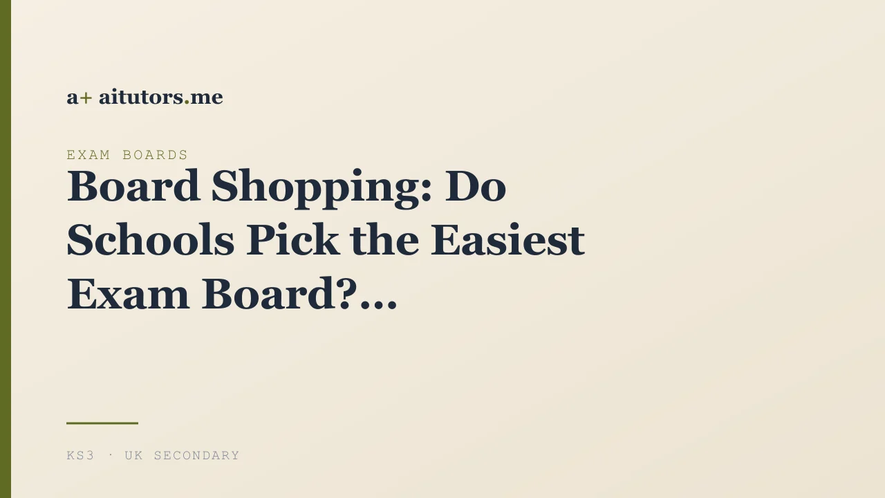 Board Shopping: Do Schools Pick the Easiest Exam Board?