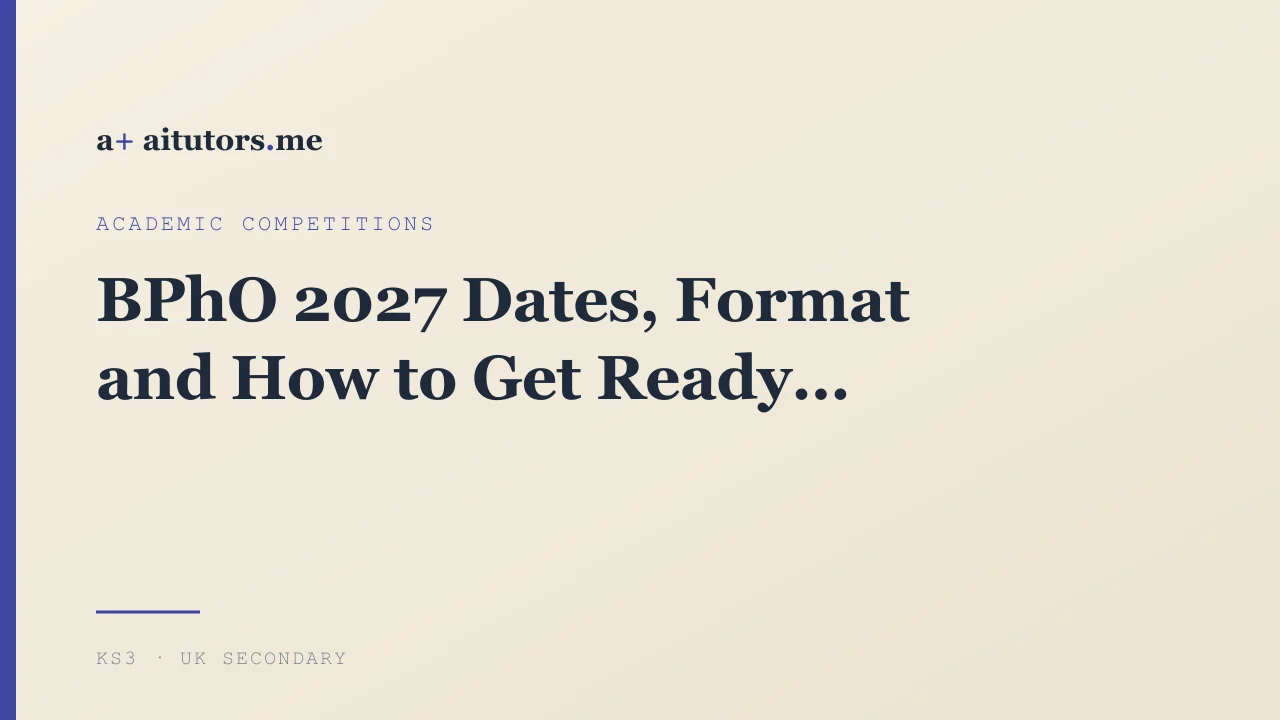 BPhO 2027 Dates, Format and How to Get Ready