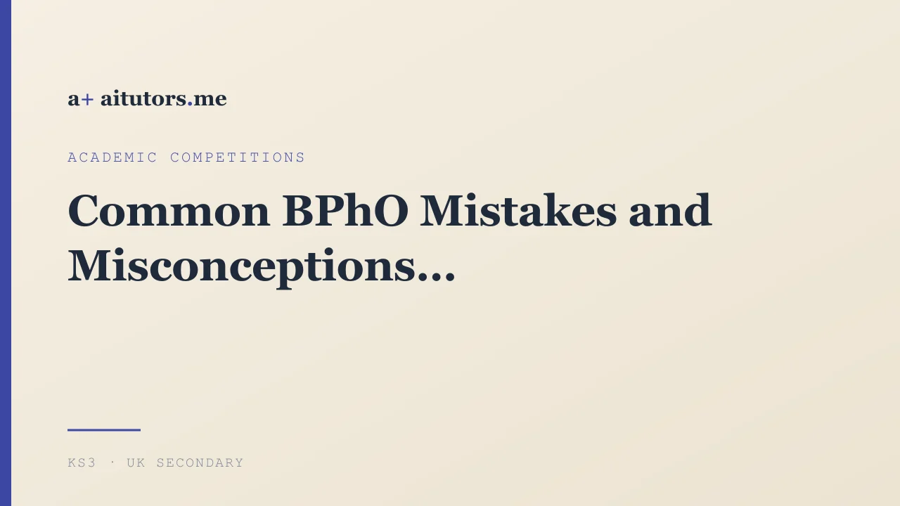 Common BPhO Mistakes and Misconceptions
