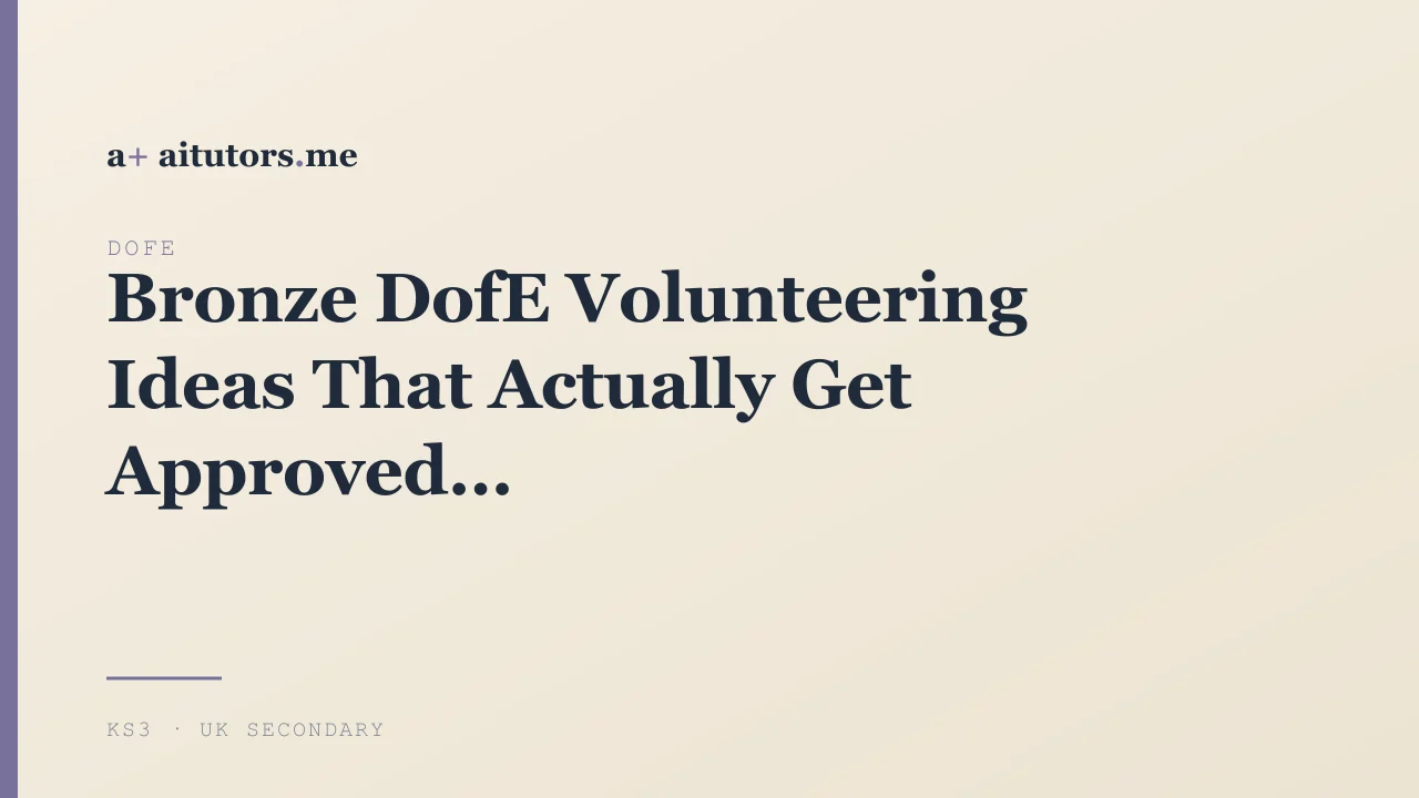 Bronze DofE Volunteering Ideas That Actually Get Approved