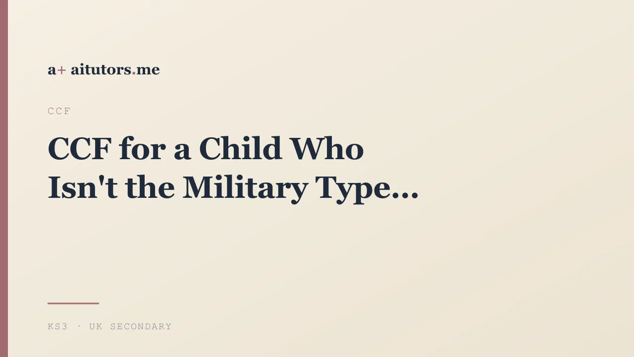 CCF for a Child Who Isn't the Military Type