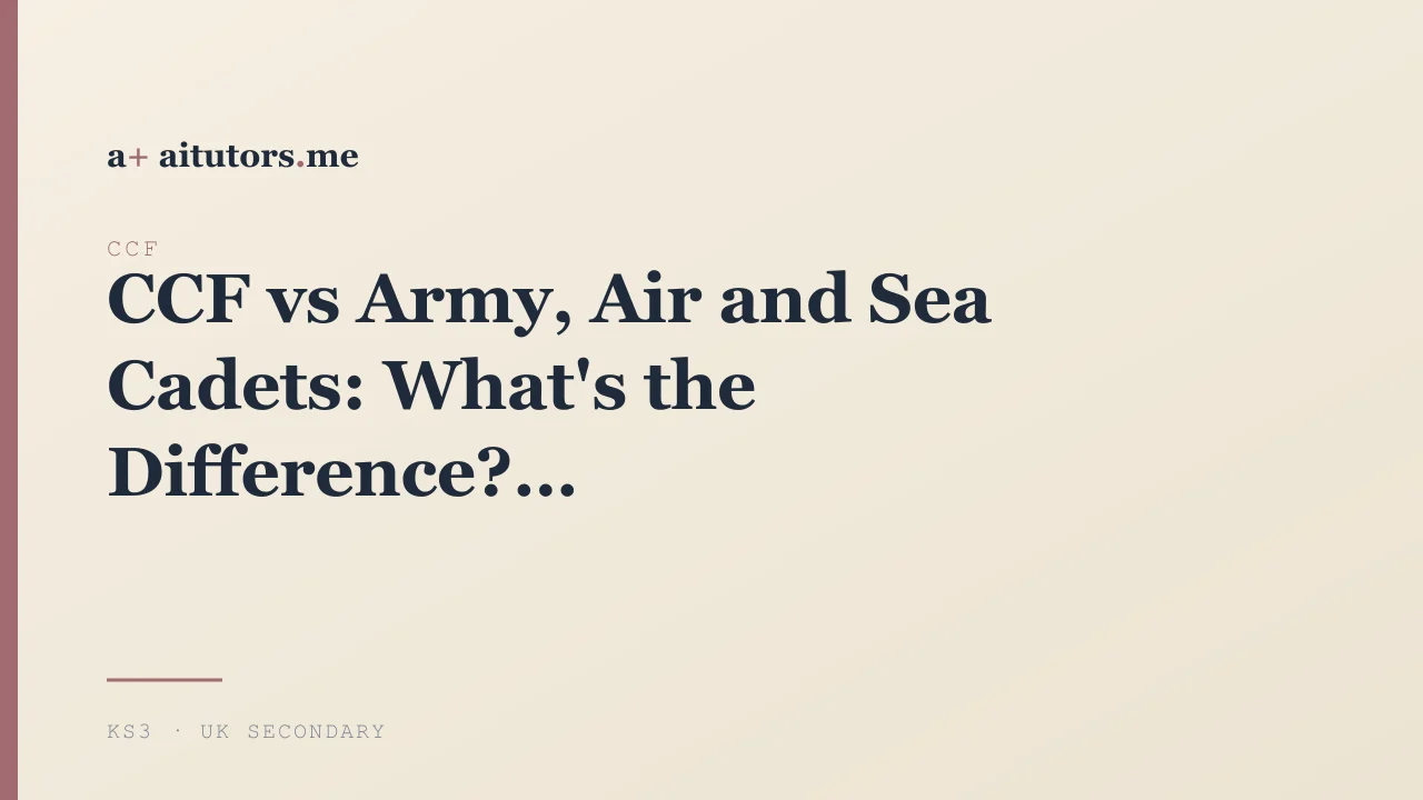 CCF vs Army, Air and Sea Cadets: What's the Difference?