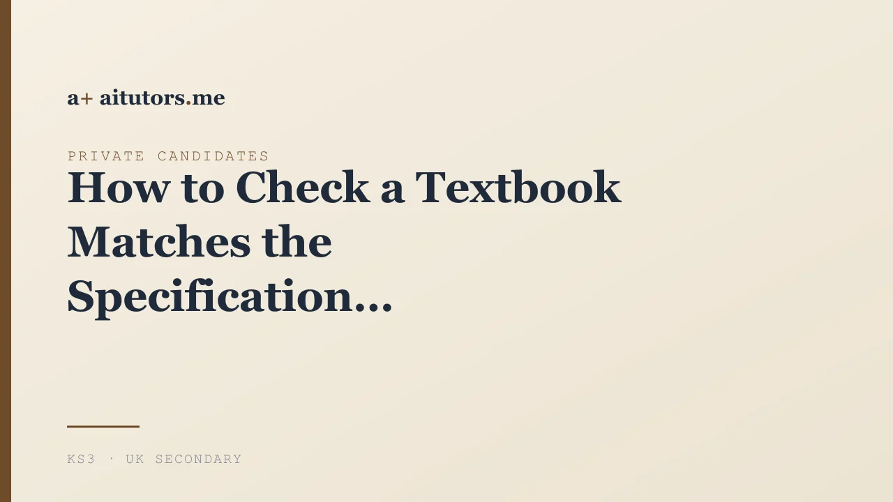 How to Check a Textbook Matches the Specification