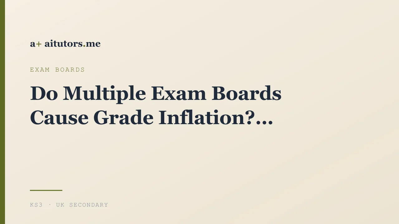 Do Multiple Exam Boards Cause Grade Inflation?