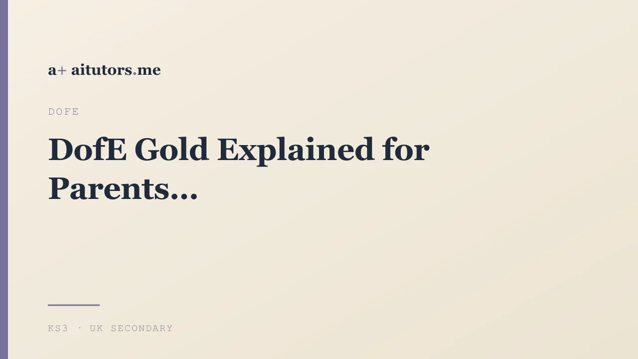 DofE Gold Explained for Parents