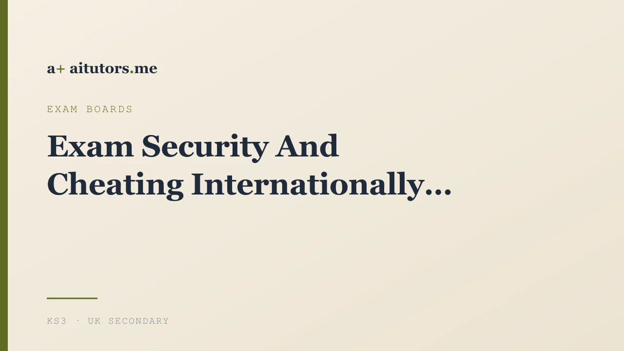 Exam Security And Cheating Internationally
