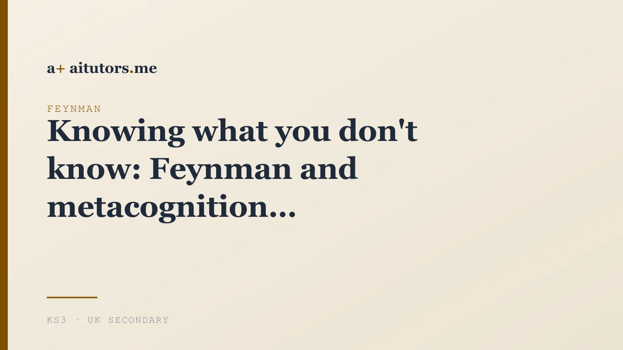 Knowing what you don't know: Feynman and metacognition