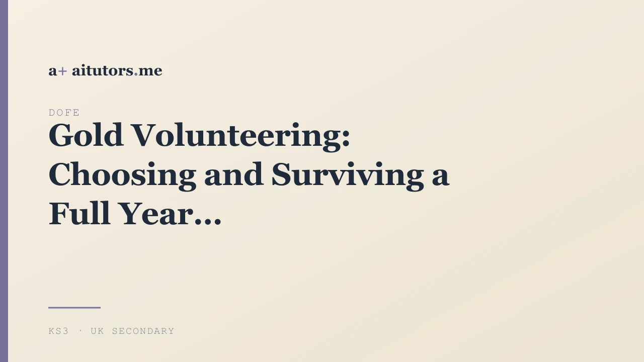 Gold Volunteering: Choosing and Surviving a Full Year