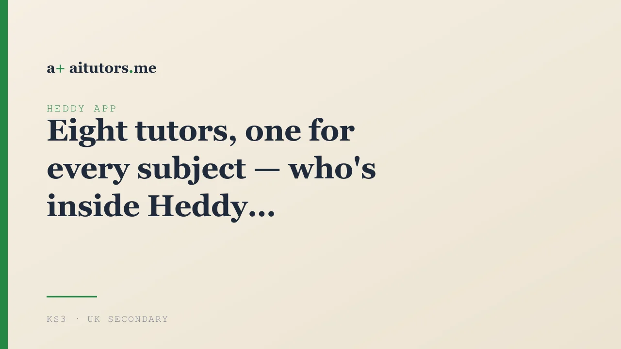 Eight tutors, one for every subject — who's inside Heddy