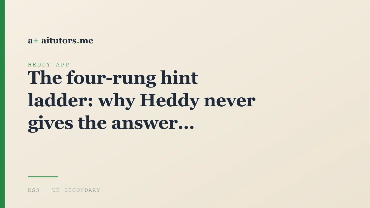 The four-rung hint ladder: why Heddy never gives the answer
