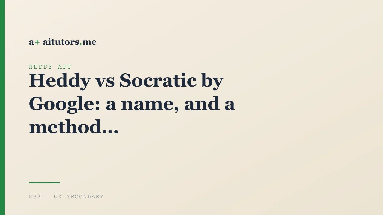 Heddy vs Socratic by Google: a name, and a method