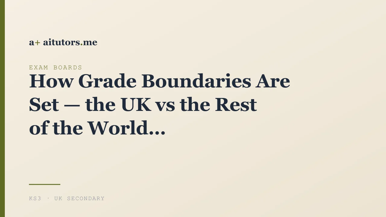 How Grade Boundaries Are Set — the UK vs the Rest of the World