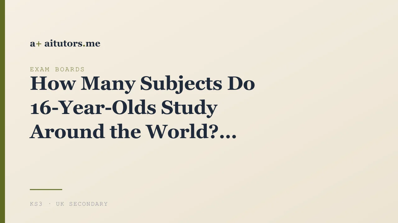 How Many Subjects Do 16-Year-Olds Study Around the World?