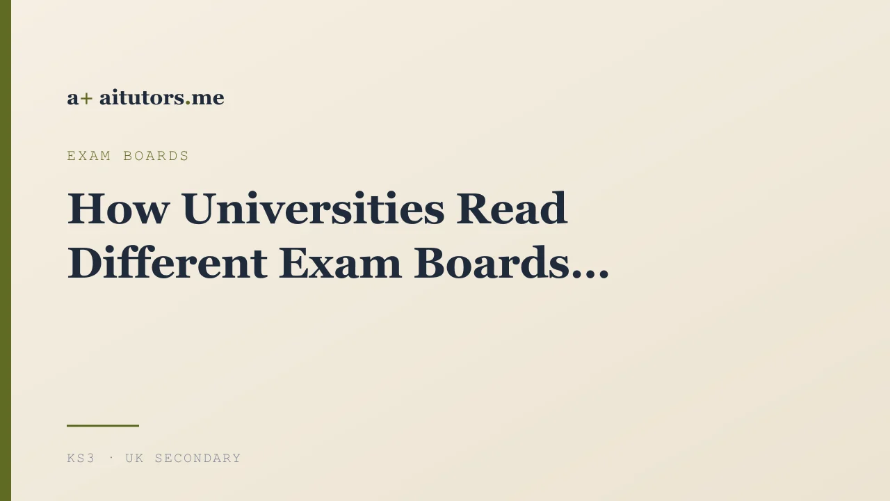 How Universities Read Different Exam Boards