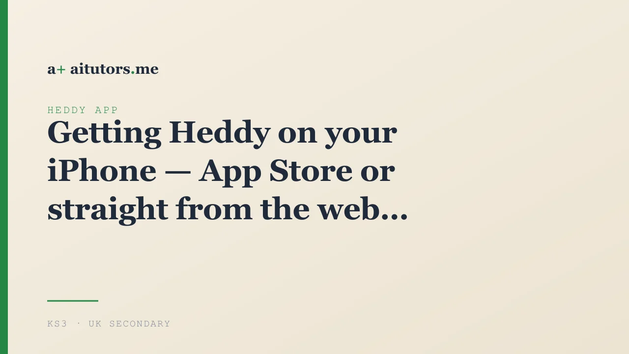 Getting Heddy on your iPhone — App Store or straight from the web