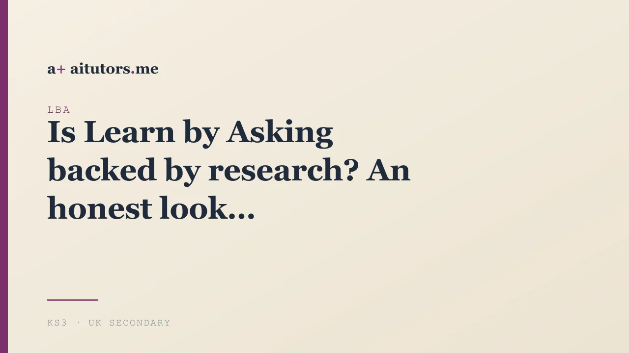 Is Learn by Asking backed by research? An honest look