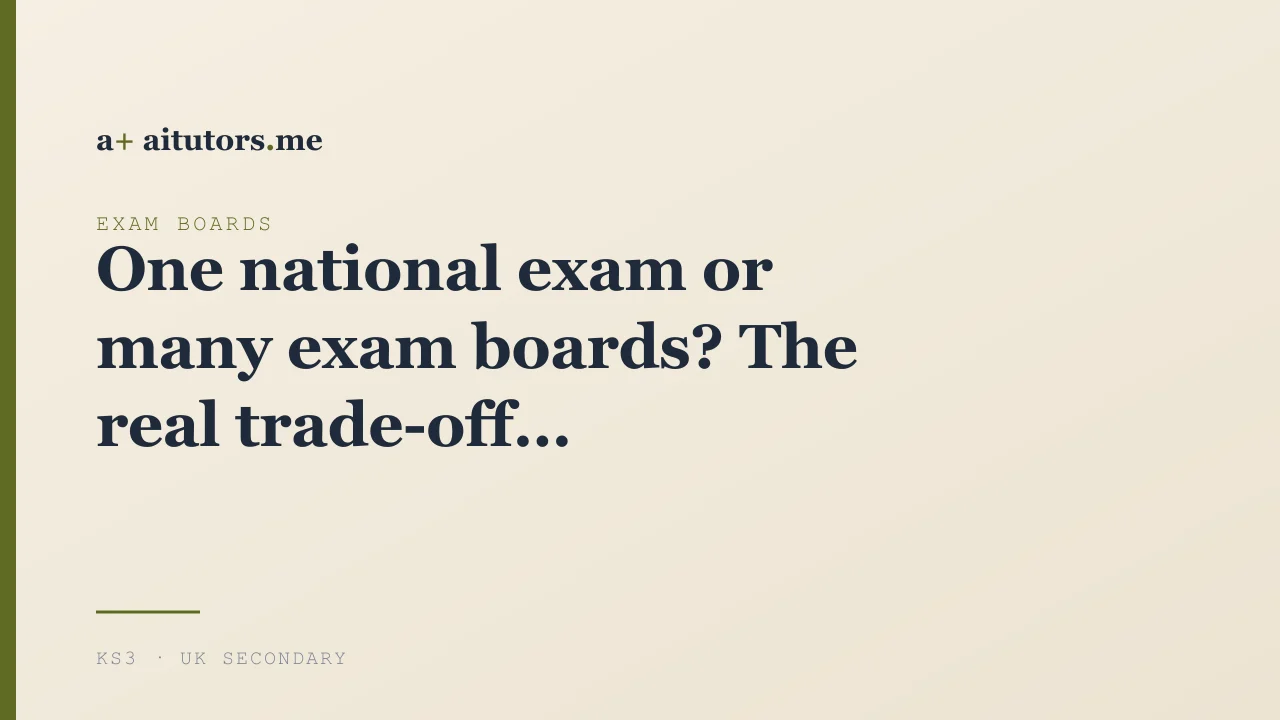 One national exam or many exam boards? The real trade-off
