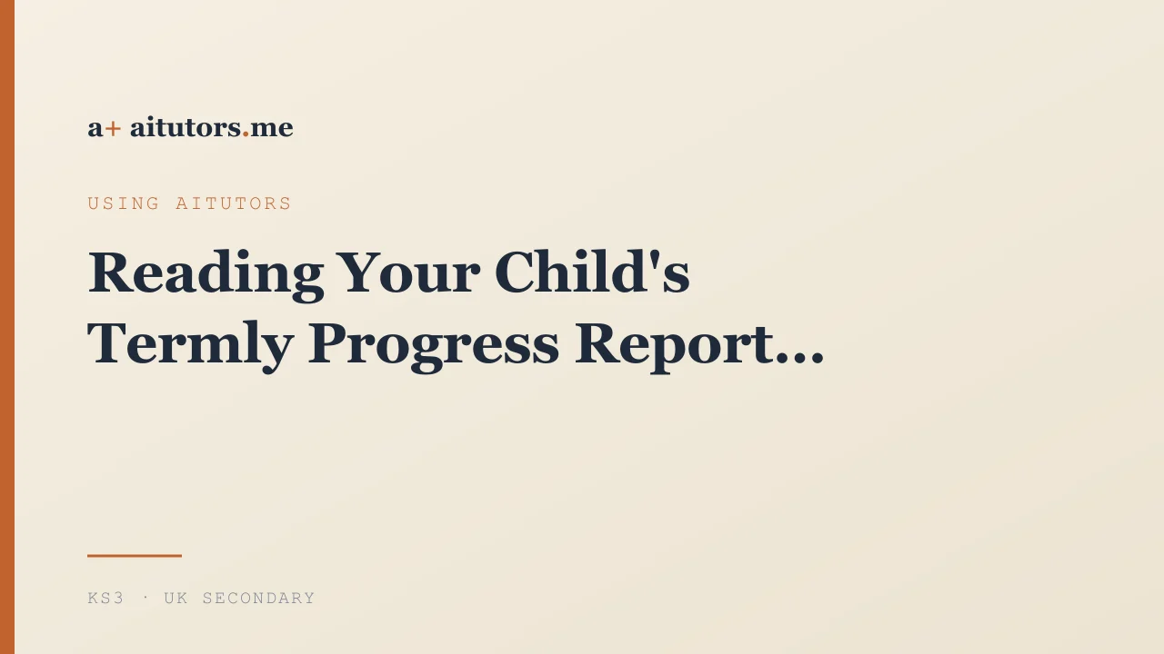 Reading Your Child's Termly Progress Report