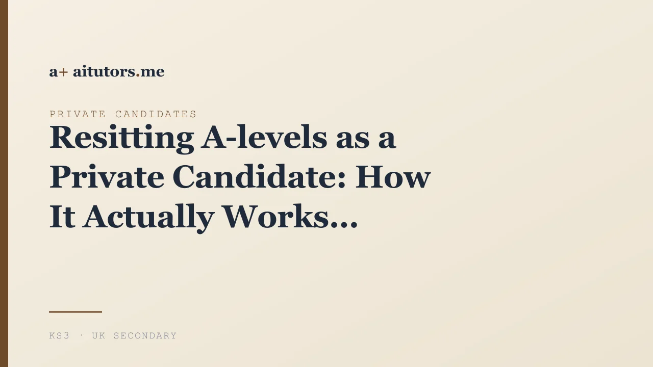 Resitting A-levels as a Private Candidate: How It Actually Works