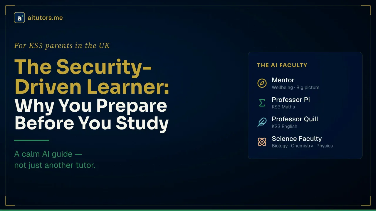 The Security-Driven Learner: When Safety, Competence and Routine Shape Everything About How You Study