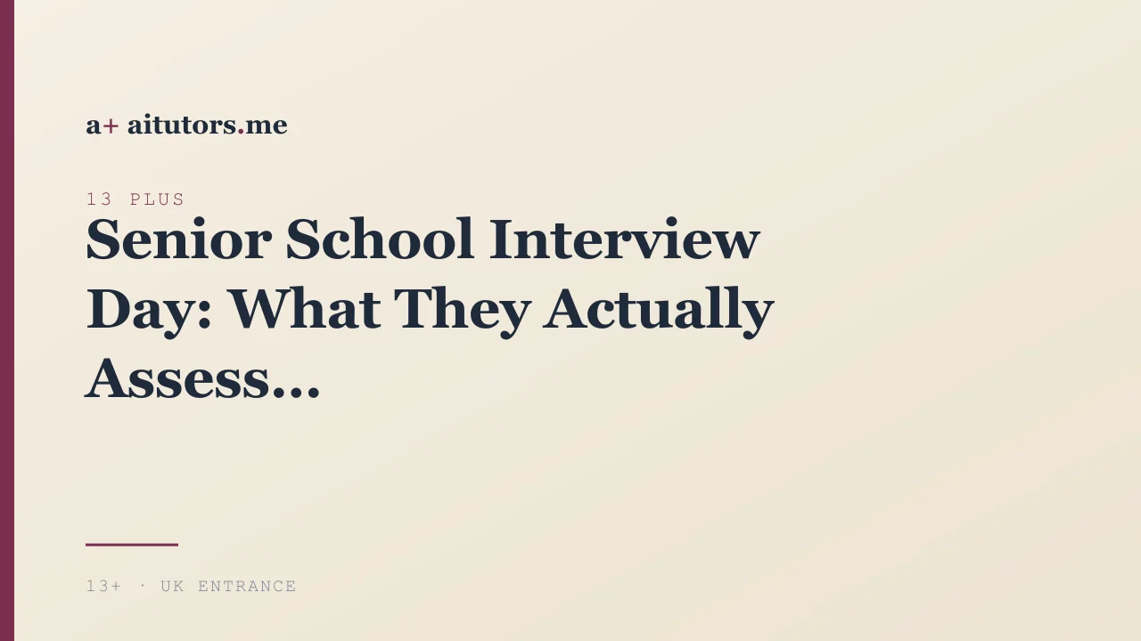 Senior School Interview Day: What They Actually Assess