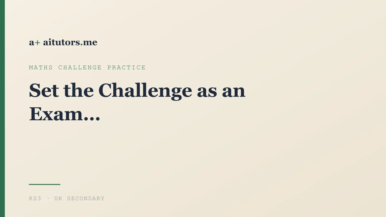 Set the Challenge as an Exam