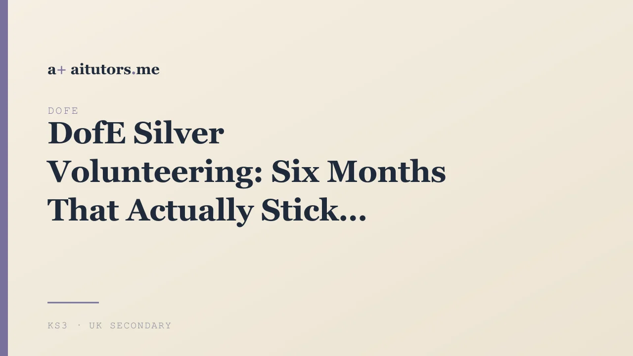 DofE Silver Volunteering: Six Months That Actually Stick