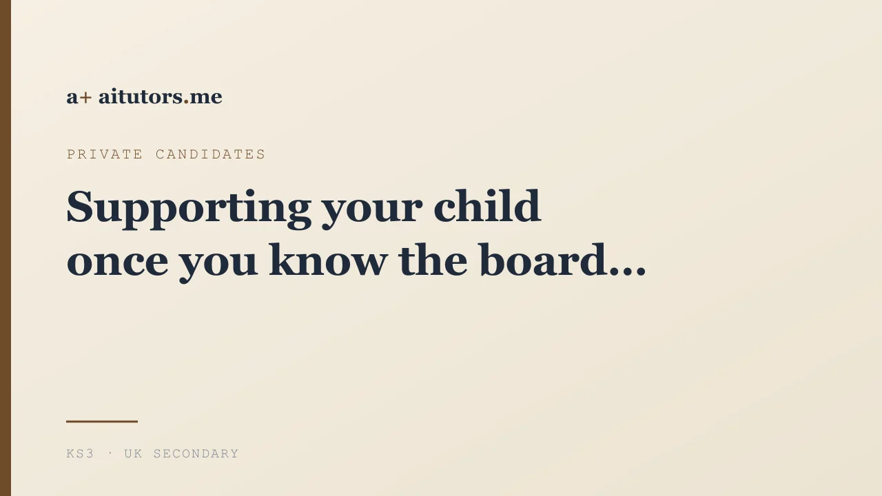 Supporting your child once you know the board