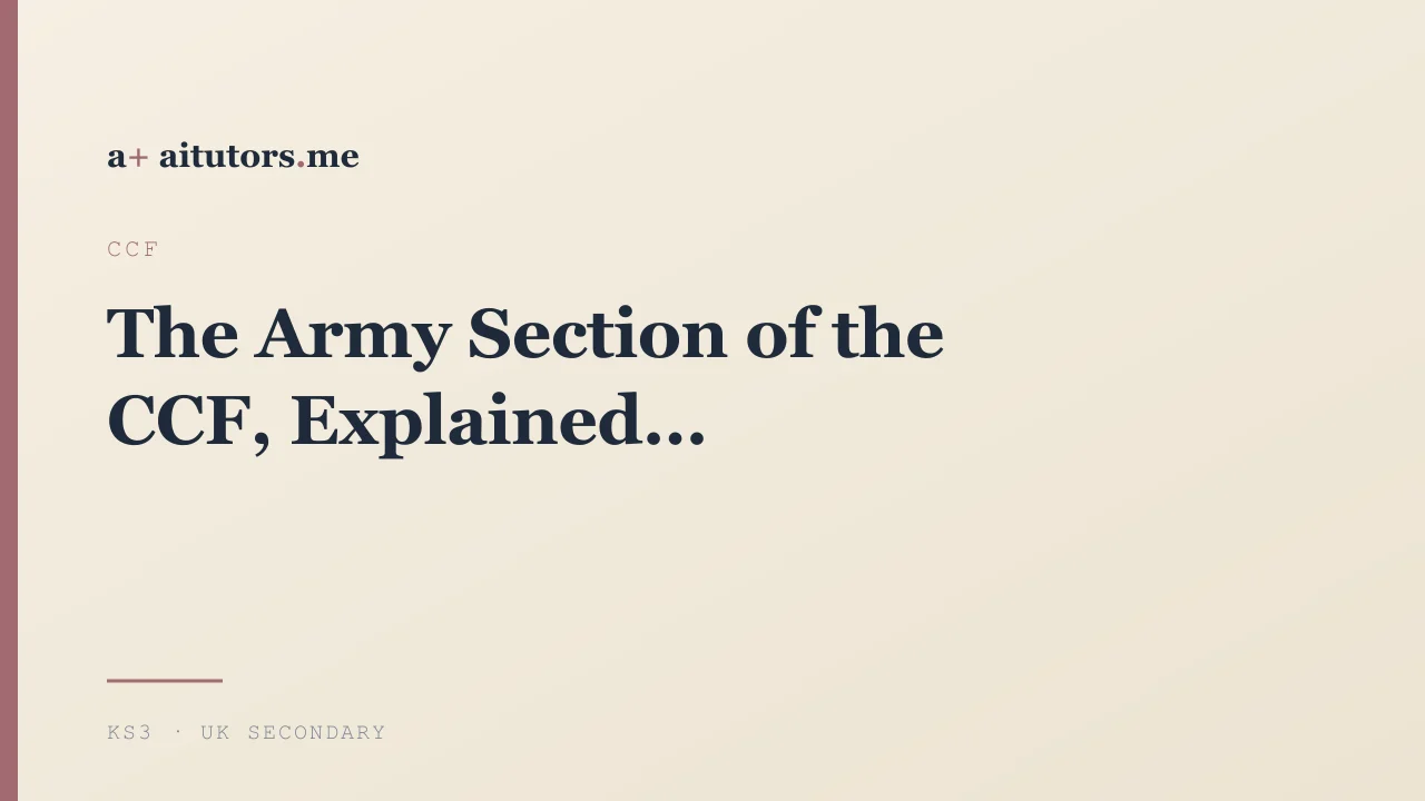 The Army Section of the CCF, Explained