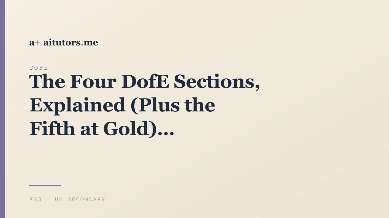 The Four DofE Sections, Explained (Plus the Fifth at Gold)