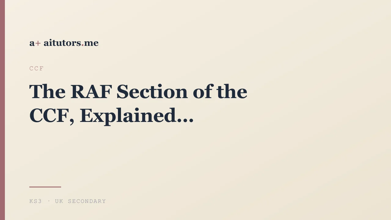 The RAF Section of the CCF, Explained
