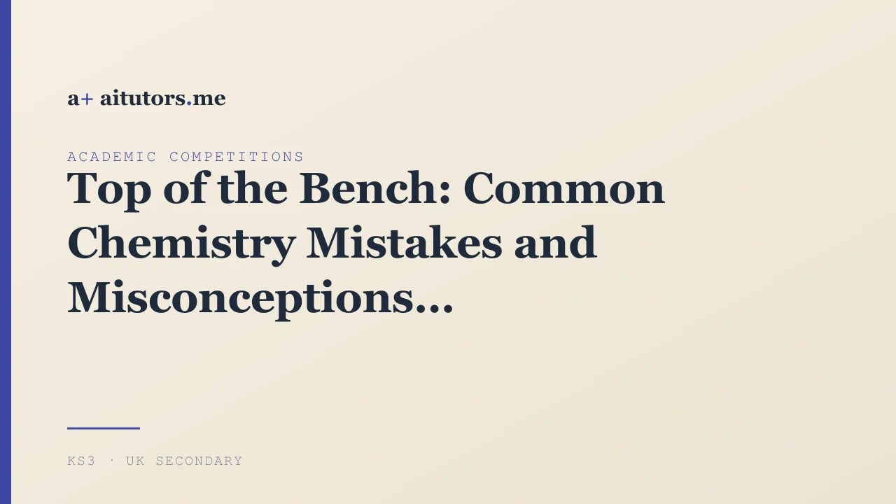 Top of the Bench: Common Chemistry Mistakes and Misconceptions