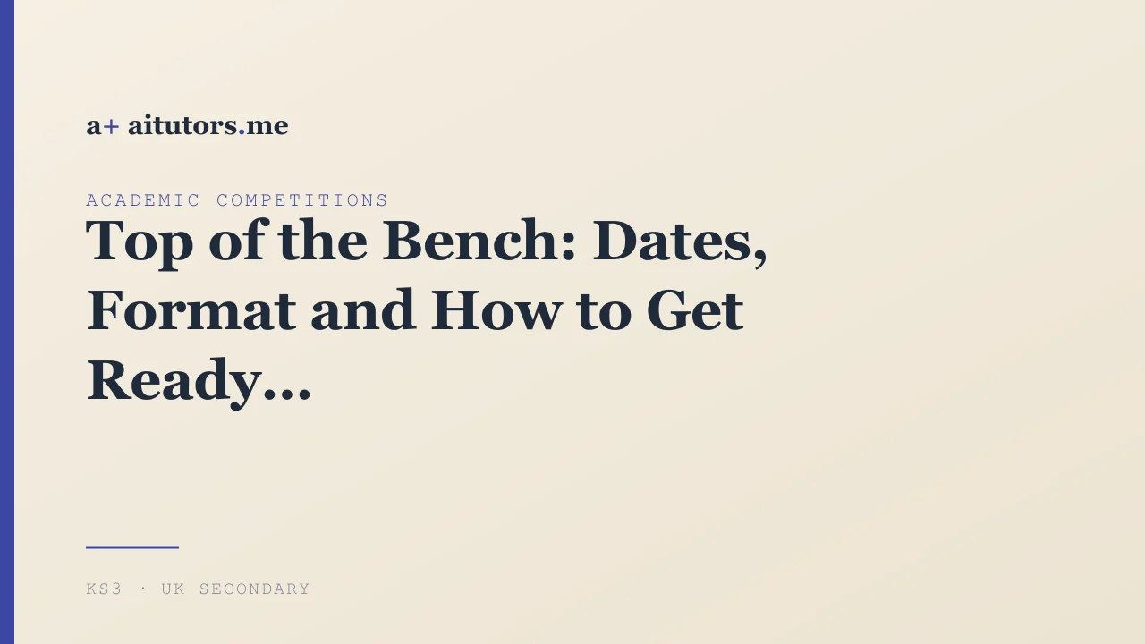 Top of the Bench: Dates, Format and How to Get Ready