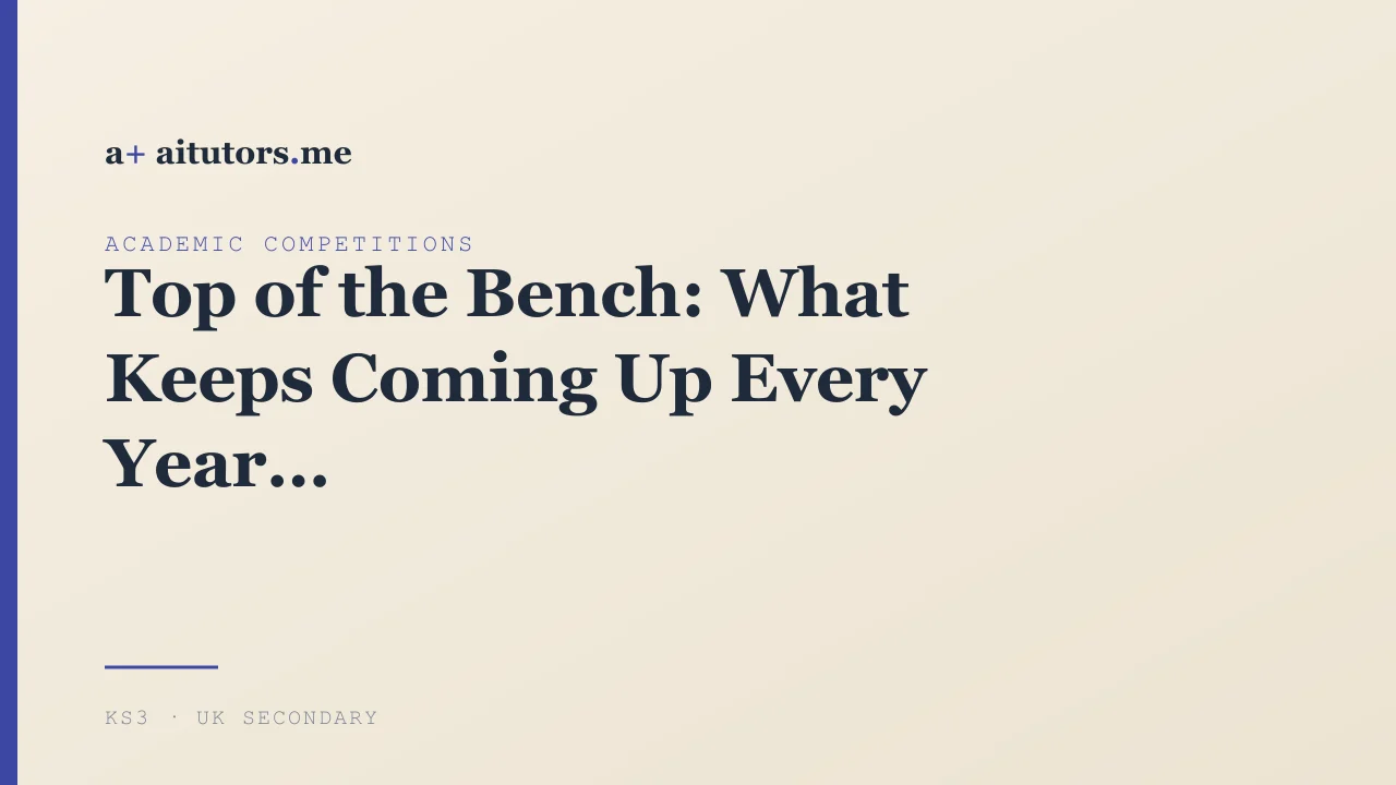 Top of the Bench: What Keeps Coming Up Every Year