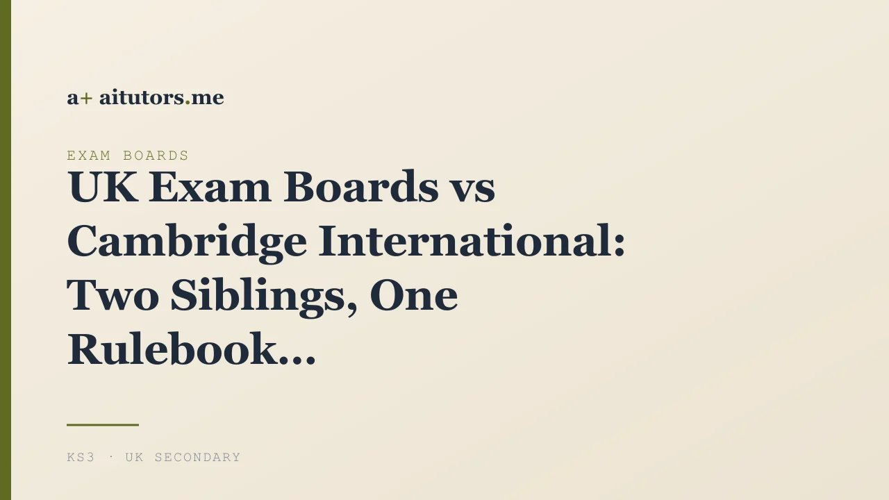 UK Exam Boards vs Cambridge International: Two Siblings, One Rulebook Each