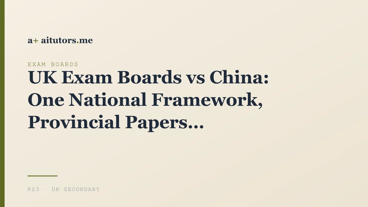 UK Exam Boards vs China: One National Framework, Provincial Papers