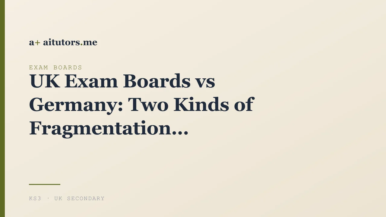 UK Exam Boards vs Germany: Two Kinds of Fragmentation
