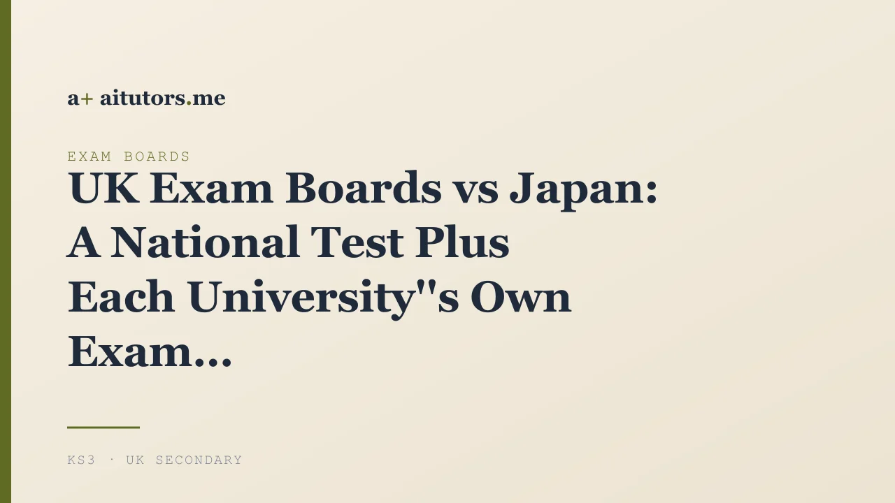 UK Exam Boards vs Japan: A National Test Plus Each University's Own Exam
