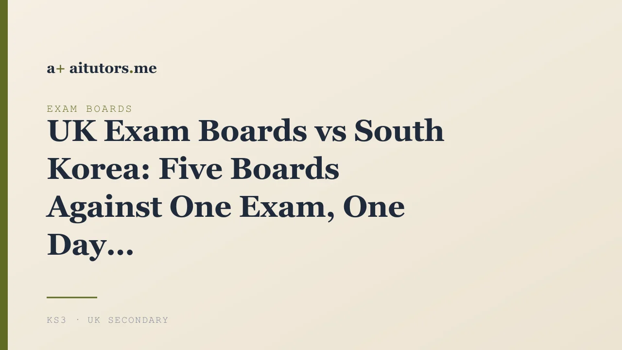 UK Exam Boards vs South Korea: Five Boards Against One Exam, One Day