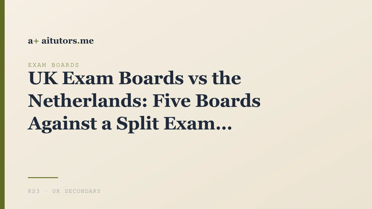 UK Exam Boards vs the Netherlands: Five Boards Against a Split Exam