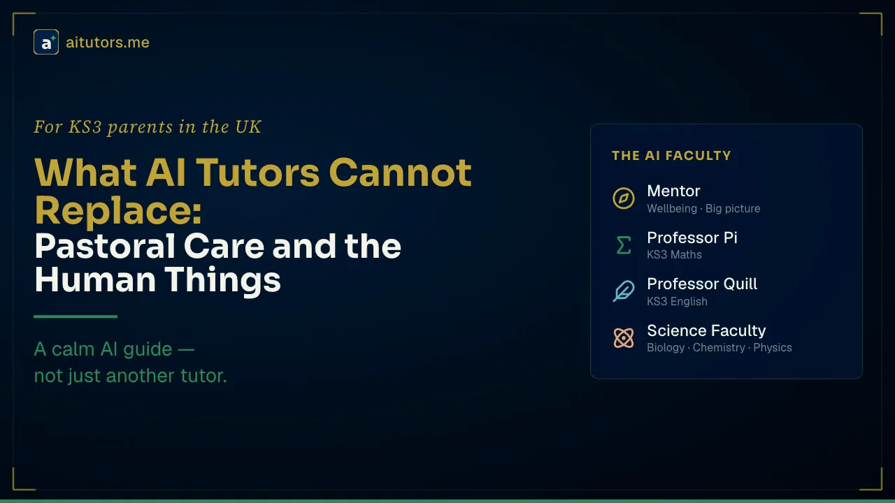 What AI Tutors Cannot Replace: Pastoral Care, Community, and the Quiet Things