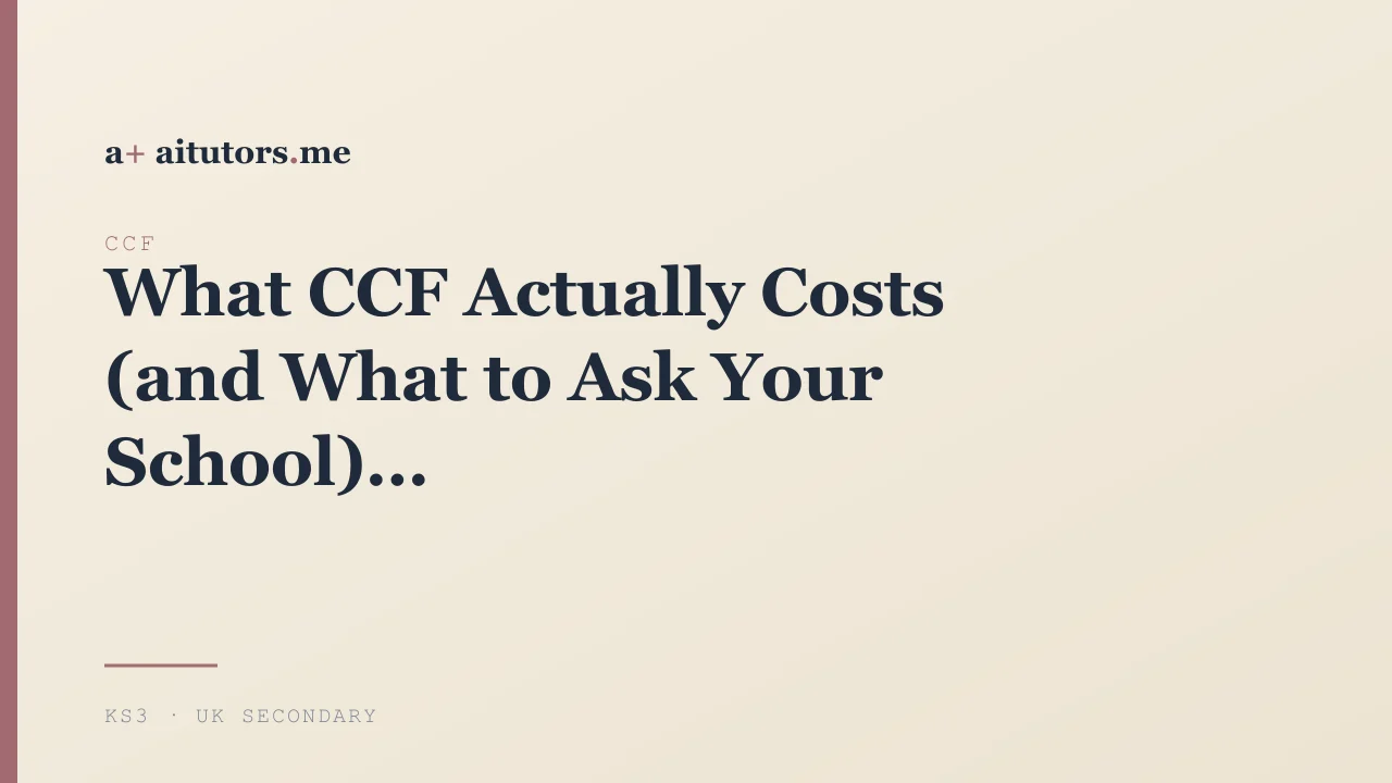 What CCF Actually Costs (and What to Ask Your School)